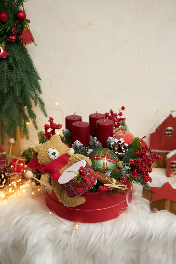 Композиция со свечами "Christmas vintage" фото 3