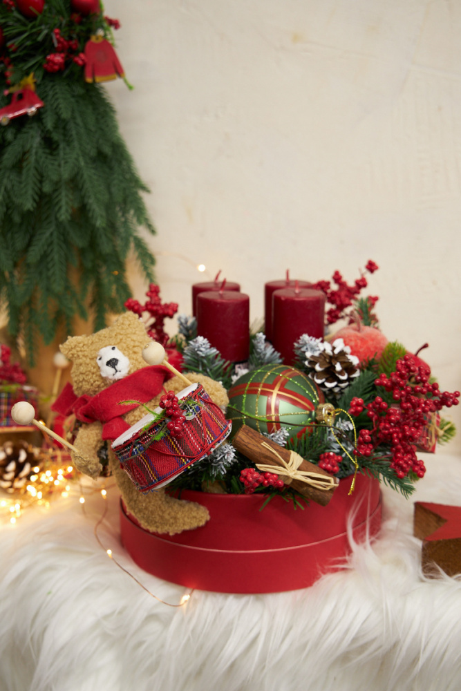 Композиция со свечами "Christmas vintage" фото 1